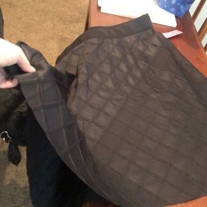 Faux leather mid length skirt